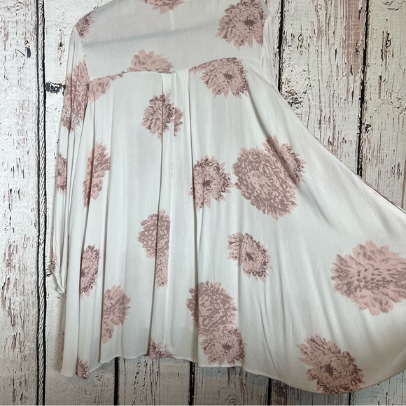Free People Boho Peacemaker Floral High Low Tunic Oversized Dress Blouse SMALL - Picture 5 of 9